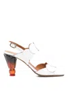 Chie Mihara Round-toe High-heeled Sandals In White