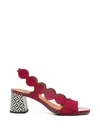 Chie Mihara Scalloped Pattern Heel Sandals In Multi