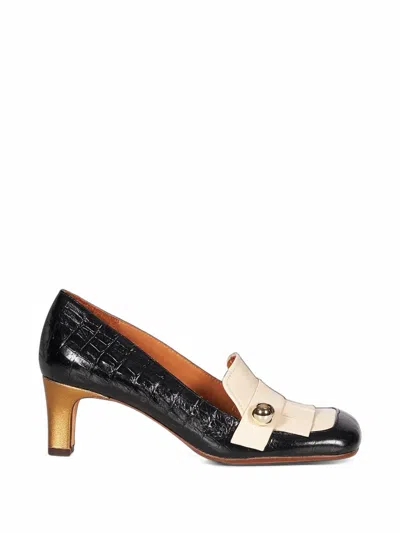 Chie Mihara Shimone Croc-effect Fringed Pumps In Black