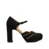 Chie Mihara 100mm Suede Pumps In Black
