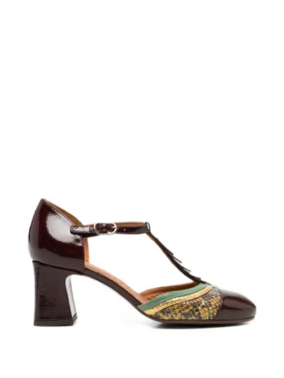 Chie Mihara Snake-effect Patent-leather Pumps In Brown