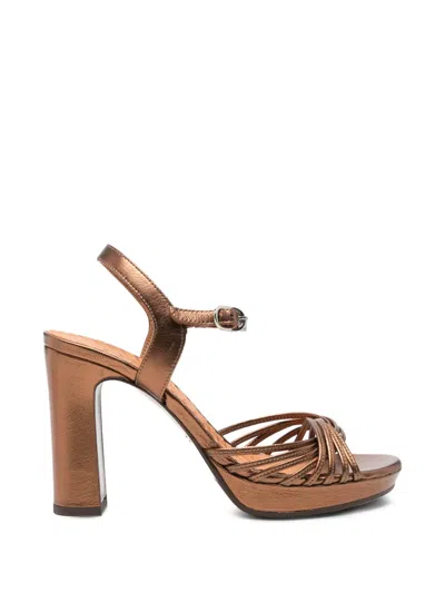Chie Mihara Strappy Metallic-leather Sandals In Brown