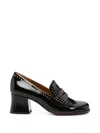 Chie Mihara Stud-embellished Leather Loafers In Black