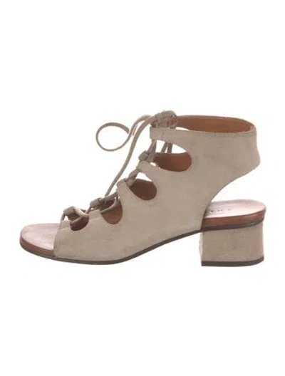 Pre-owned Chie Mihara Suede Gladiator Sandals In Neutral
