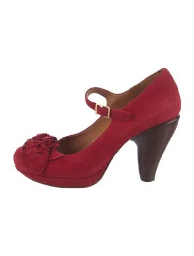 Pre-owned Chie Mihara Suede Pumps In Red