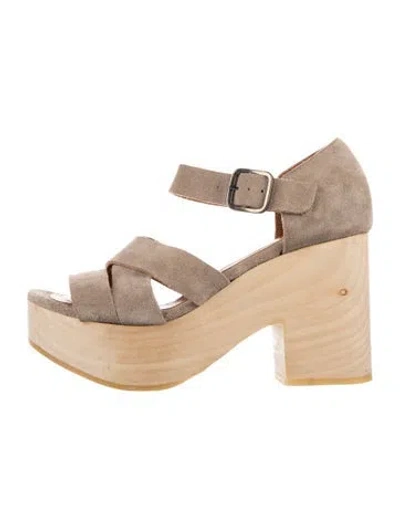 Pre-owned Chie Mihara Suede Sandals In Neutrals