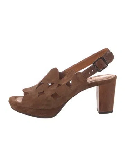 Pre-owned Chie Mihara Suede Slingback Pumps In Brown