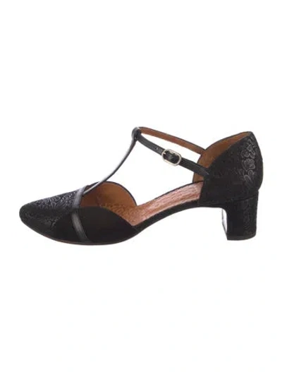 Pre-owned Chie Mihara Suede T-strap Pumps In Blue