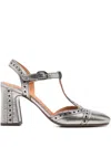 Chie Mihara T-strap Heeled Pumps In Gray