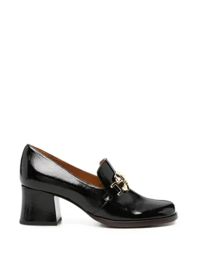 Chie Mihara Teil Buckle-detail Patent Loafers In Animal Print