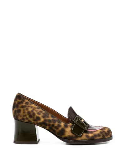 Chie Mihara Teisin Leopard-print Buckle-detail Pumps In Brown