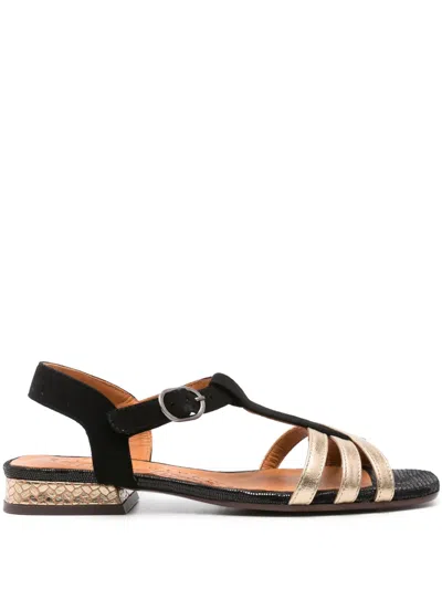 Chie Mihara Tiana Suede Flat Sandals In Black