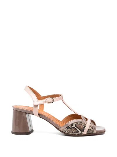 Chie Mihara T-strap Animal-print Sandals In Neutral
