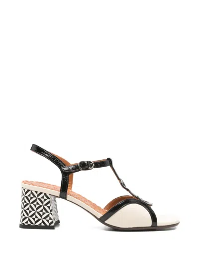 Chie Mihara T-strap Patterned Sandals In Black