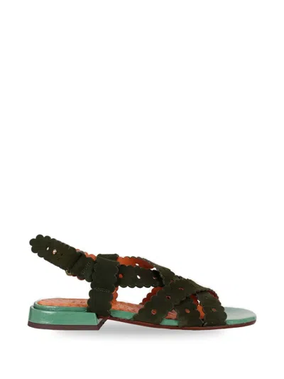 Chie Mihara Tyby Braided Flat Suede Sandals In Black