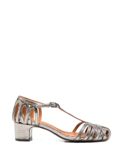 Chie Mihara U-nenu 48 Block-heel Sandals In Silver