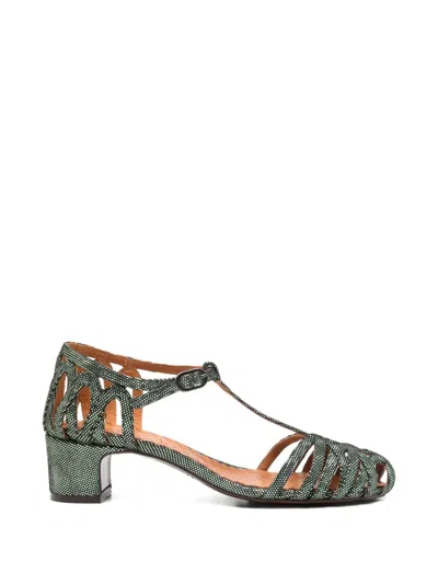 Chie Mihara U-nenu Cut-out Heeled Sandals In Green