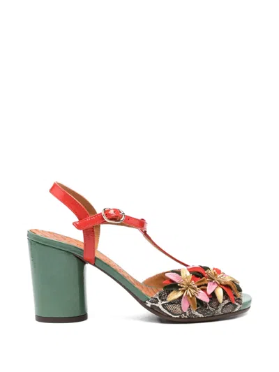 Chie Mihara Uliva Floral Snake-effect Leather Sandals In Brown