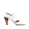 Chie Mihara Round-toe High-heeled Sandals In White