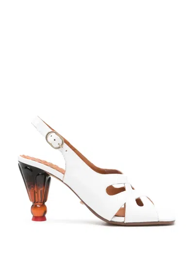 Chie Mihara Utrile Cut-out Heeled Sandals In White