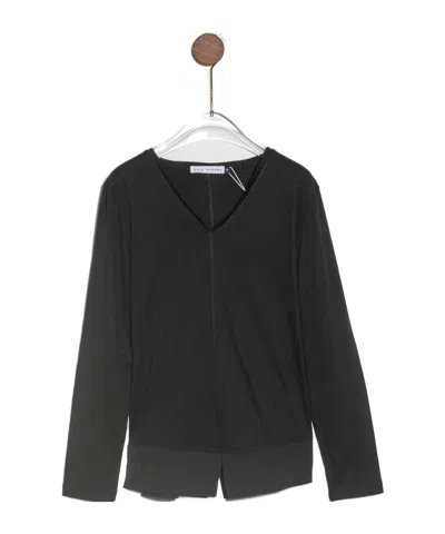 Chie Mihara V-neck Long-sleeved T-shirt In Black