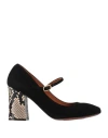 Shop Chie Mihara Vache Woman Pumps Black Size 10 Soft Leather, Textile Fibers