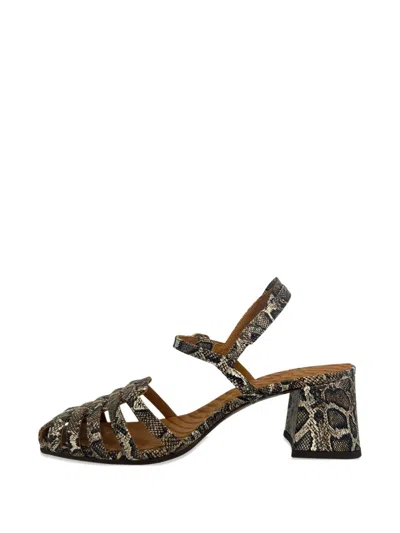 Chie Mihara Voku Caged Sandals In Gray