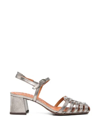 Chie Mihara Voku Metallic Cage Sandals In Silver
