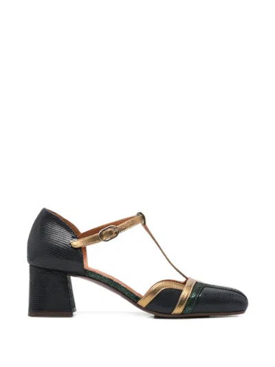 Chie Mihara Volai Lizard-effect T-bar Heeled Pumps In Blue