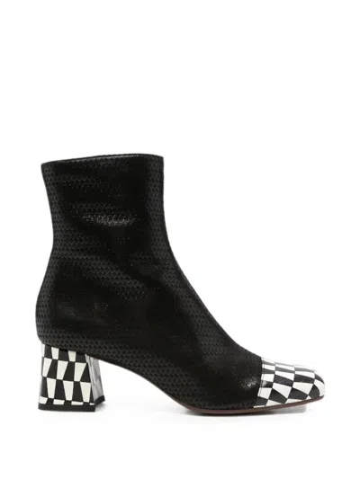 Chie Mihara Volkiara Snake-effect Checkerboard Ankle Boots In Animal Print