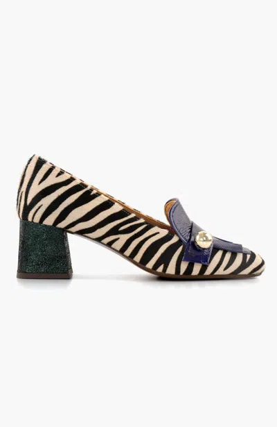 Chie Mihara Volteo Zebra Print Patent Leather Buckle Pump In Multi