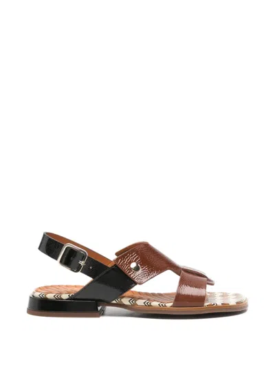 Chie Mihara Wenka Patent-leather Square-toe Sandals In Multi