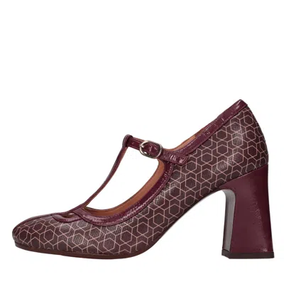 Chie Mihara With Heel In Burgundy