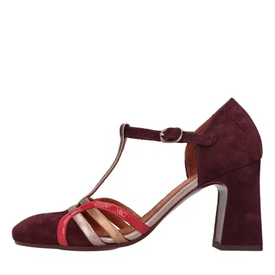 Chie Mihara With Heel In Burgundy