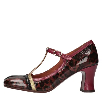 Chie Mihara With Heel In Burgundy