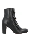 Chie Mihara Woman Ankle Boots Black Size 8 Leather In Black