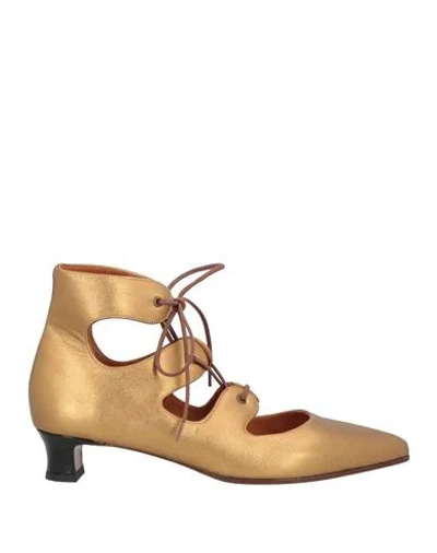 Chie Mihara Woman Ankle Boots Bronze Size 6 Leather In Gold