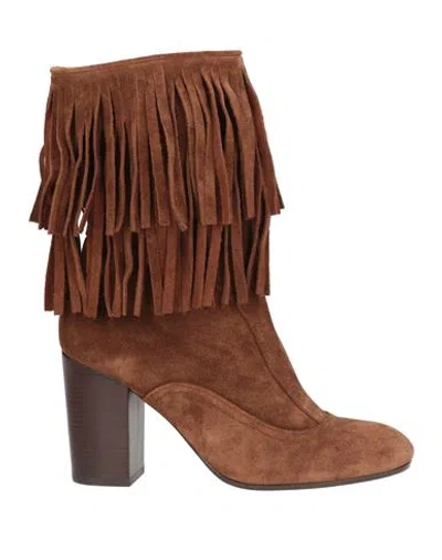 Chie Mihara Woman Ankle Boots Brown Size 7 Leather