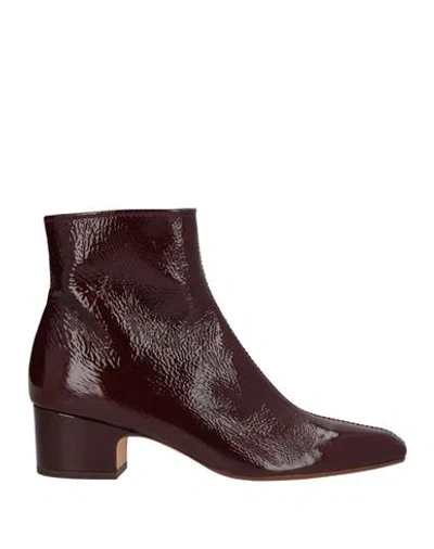 Chie Mihara Woman Ankle Boots Burgundy Size 9 Leather In Red