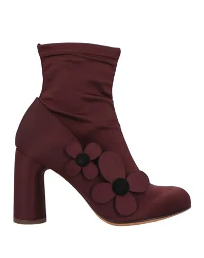 Chie Mihara Woman Ankle Boots Deep Purple Size 7 Textile Fibers
