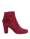 Chie Mihara Woman Ankle Boots Garnet Size 7 Leather In Red