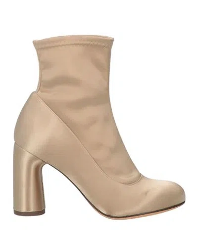 Chie Mihara Woman Ankle Boots Gold Size 7 Textile Fibers
