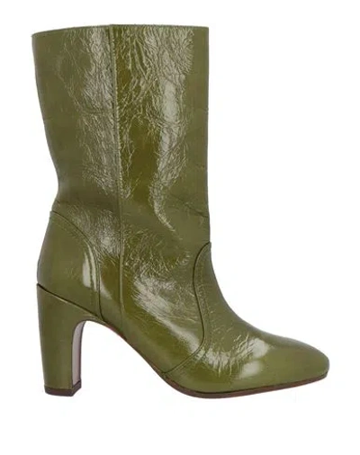 Chie Mihara Woman Ankle Boots Green Size 8 Leather