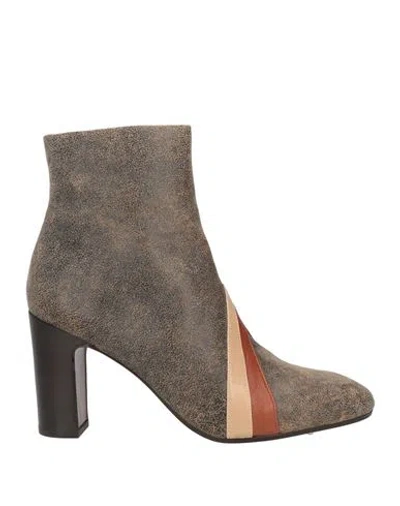 Chie Mihara Woman Ankle Boots Khaki Size 7 Leather In Beige