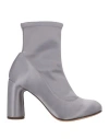 Chie Mihara Woman Ankle Boots Silver Size 7 Textile Fibers