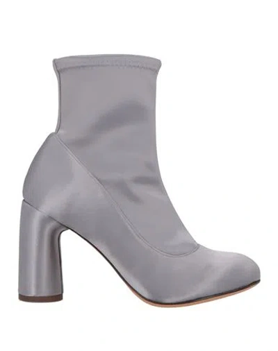 Chie Mihara Woman Ankle Boots Silver Size 7 Textile Fibers