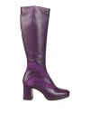 Chie Mihara Woman Boot Plum Size 8 Leather In Purple
