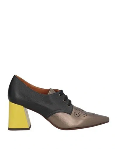 Chie Mihara Woman Lace-up Shoes Bronze Size 8 Leather In Yellow