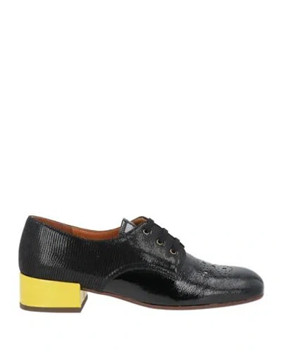 Chie Mihara Woman Lace-up Shoes Black Size 6 Leather