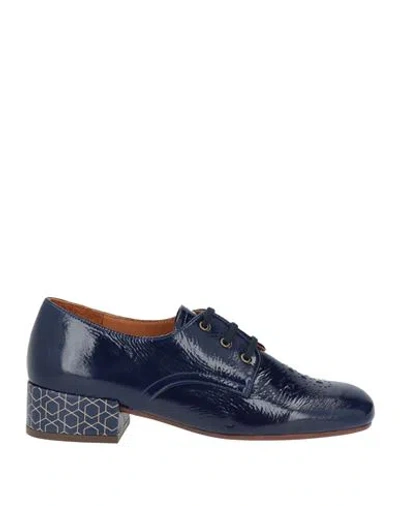 Chie Mihara Woman Lace-up Shoes Blue Size 5 Leather